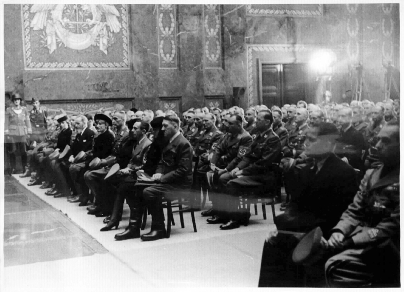 Adolf Hitler at the funeral of Viktor Lutze